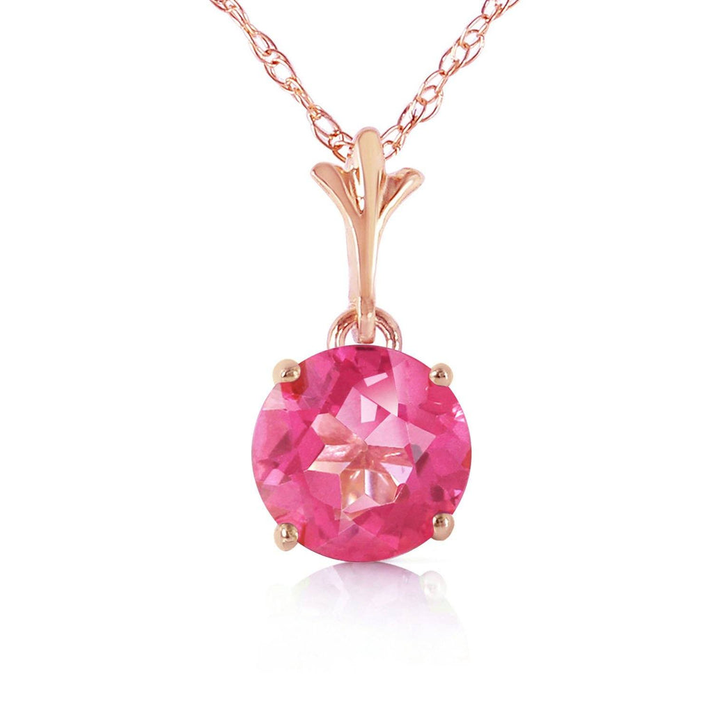 1.15 Carat 14K Gold Elizabeth Bennet Pink Topaz Necklace