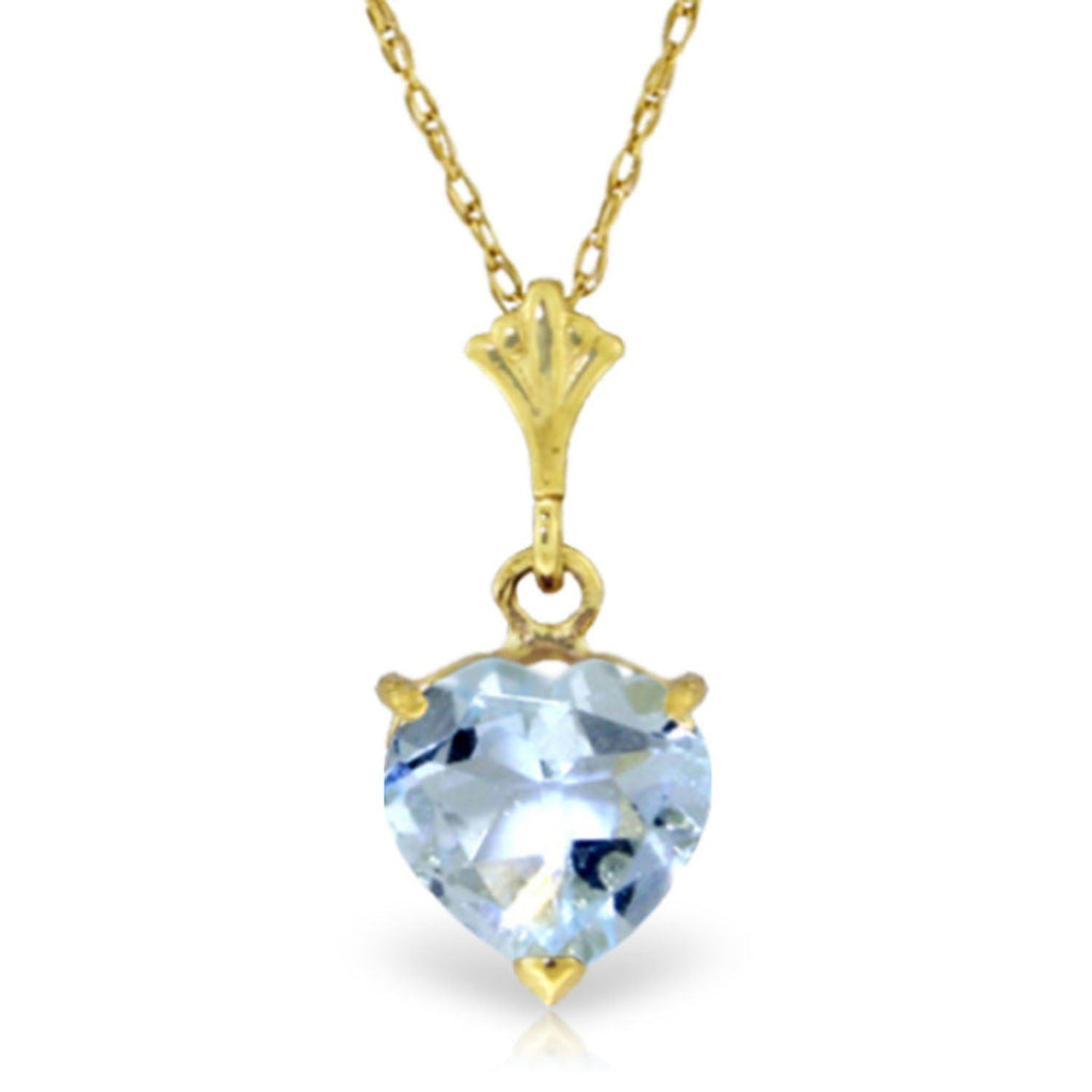 1.15 Carat 14K Gold Love Foundation Aquamarine Necklace