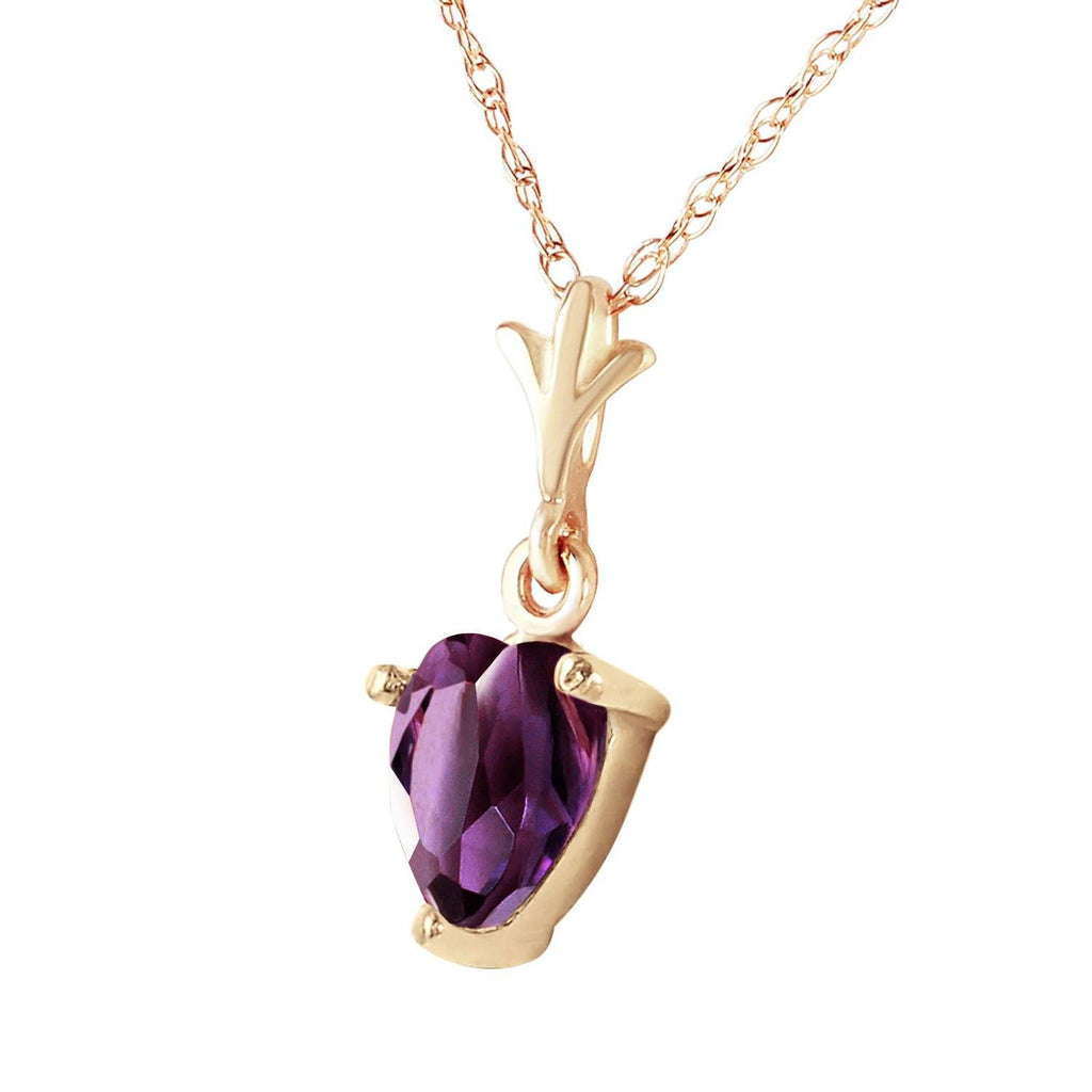 1.15 Carat 14K Rose Gold Necklace Natural Purple Amethyst