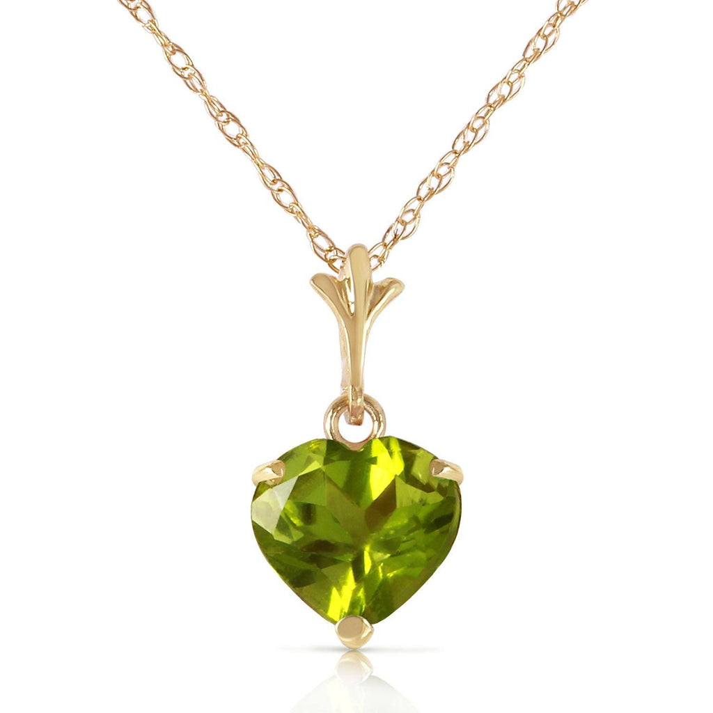 1.15 Carat 14K Rose Gold Proud Heart Peridot Necklace