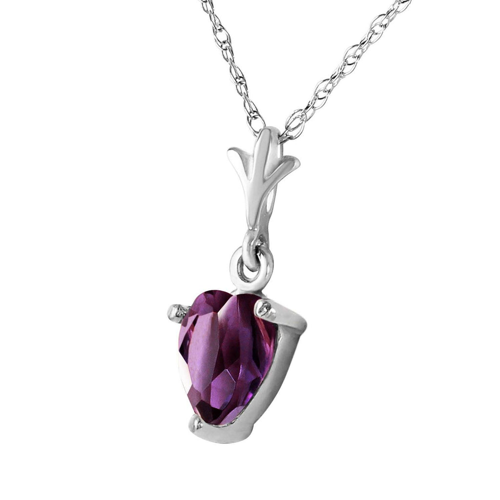1.15 Carat 14K White Gold Necklace Natural Purple Amethyst