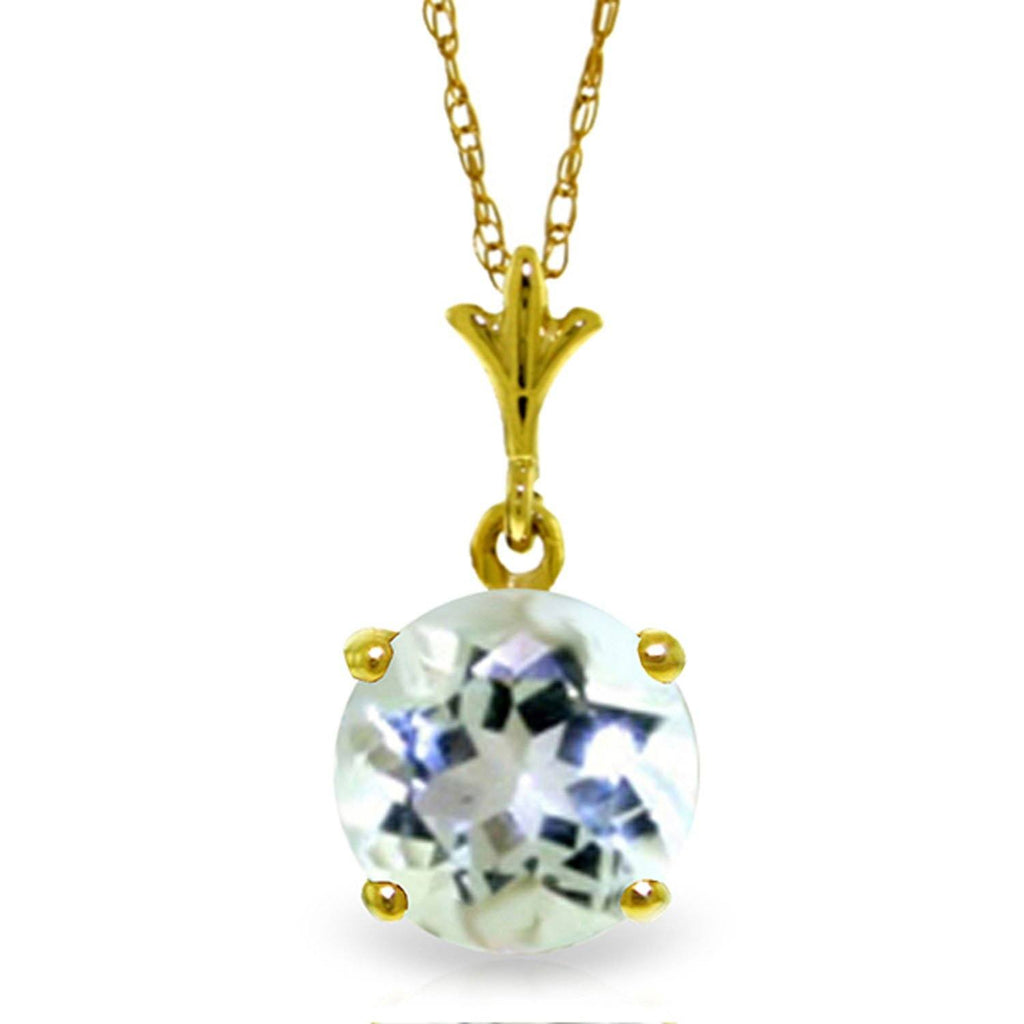 1.15 Carat 14K White Gold Solutions Aquamarine Necklace