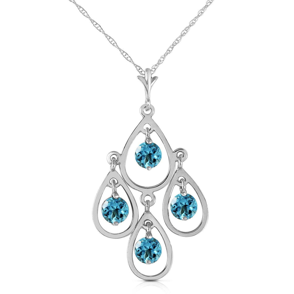 1.2 Carat 14K White Gold Call The Tune Blue Topaz Necklace