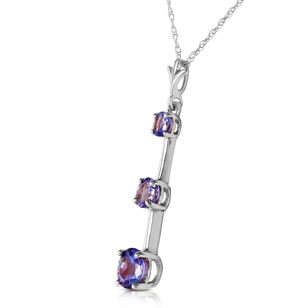1.25 Carat 14K White Gold Wished For Reaches Tanzanite Necklace