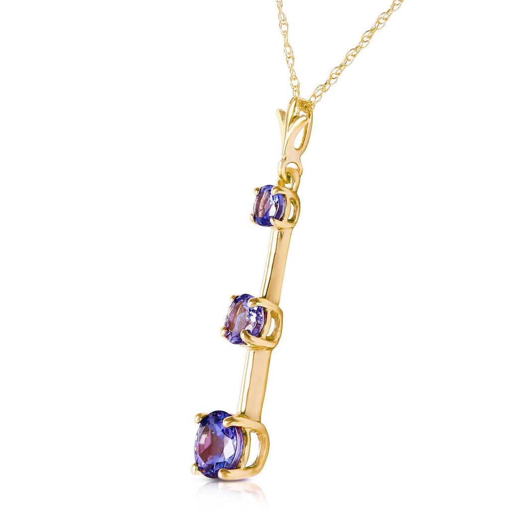1.25 Carat 14K White Gold Wished For Reaches Tanzanite Necklace