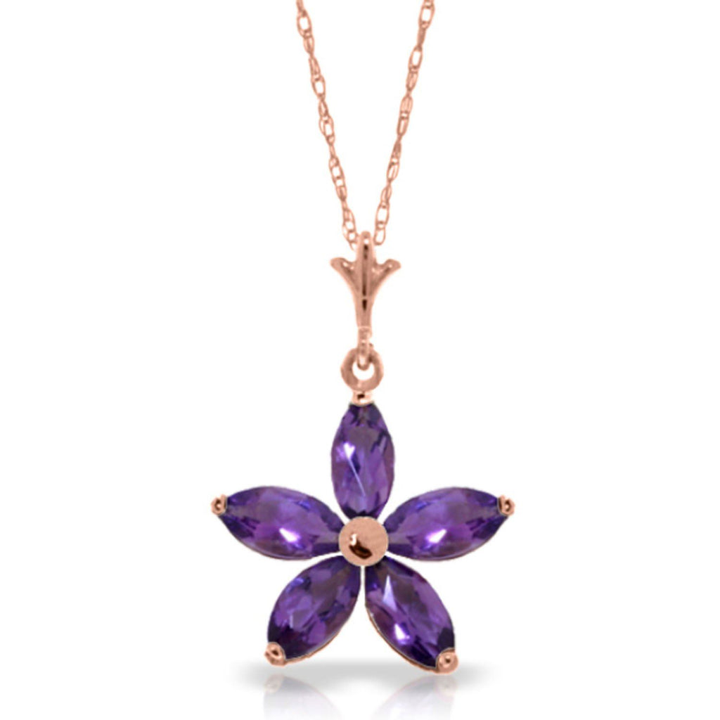 1.4 Carat 14K Gold Tendency To Love Amethyst Necklace