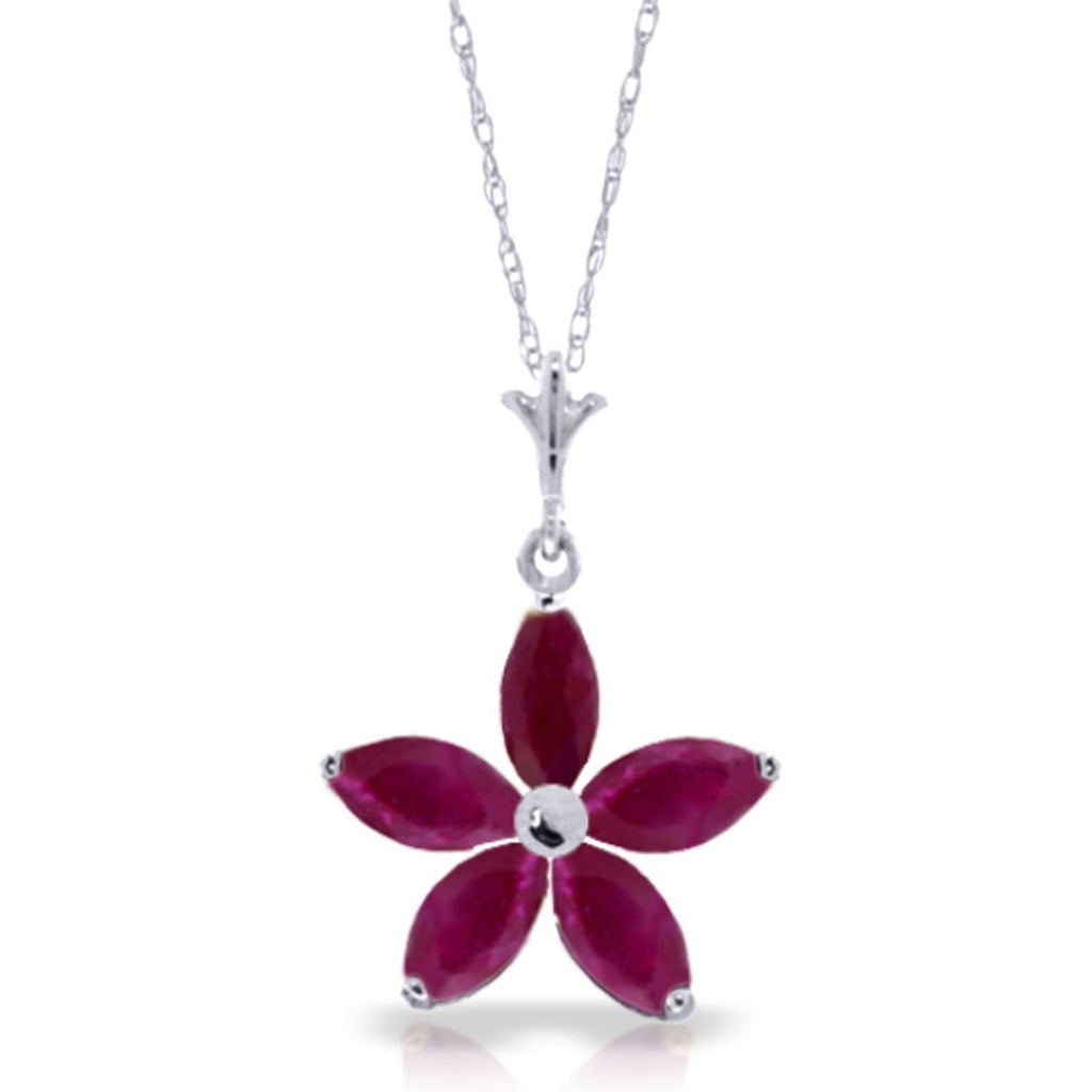 1.4 Carat 14K White Gold Further To Go Ruby Necklace