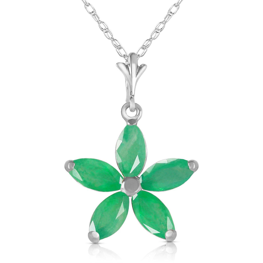 1.4 Carat 14K White Gold Genre Emerald Necklace