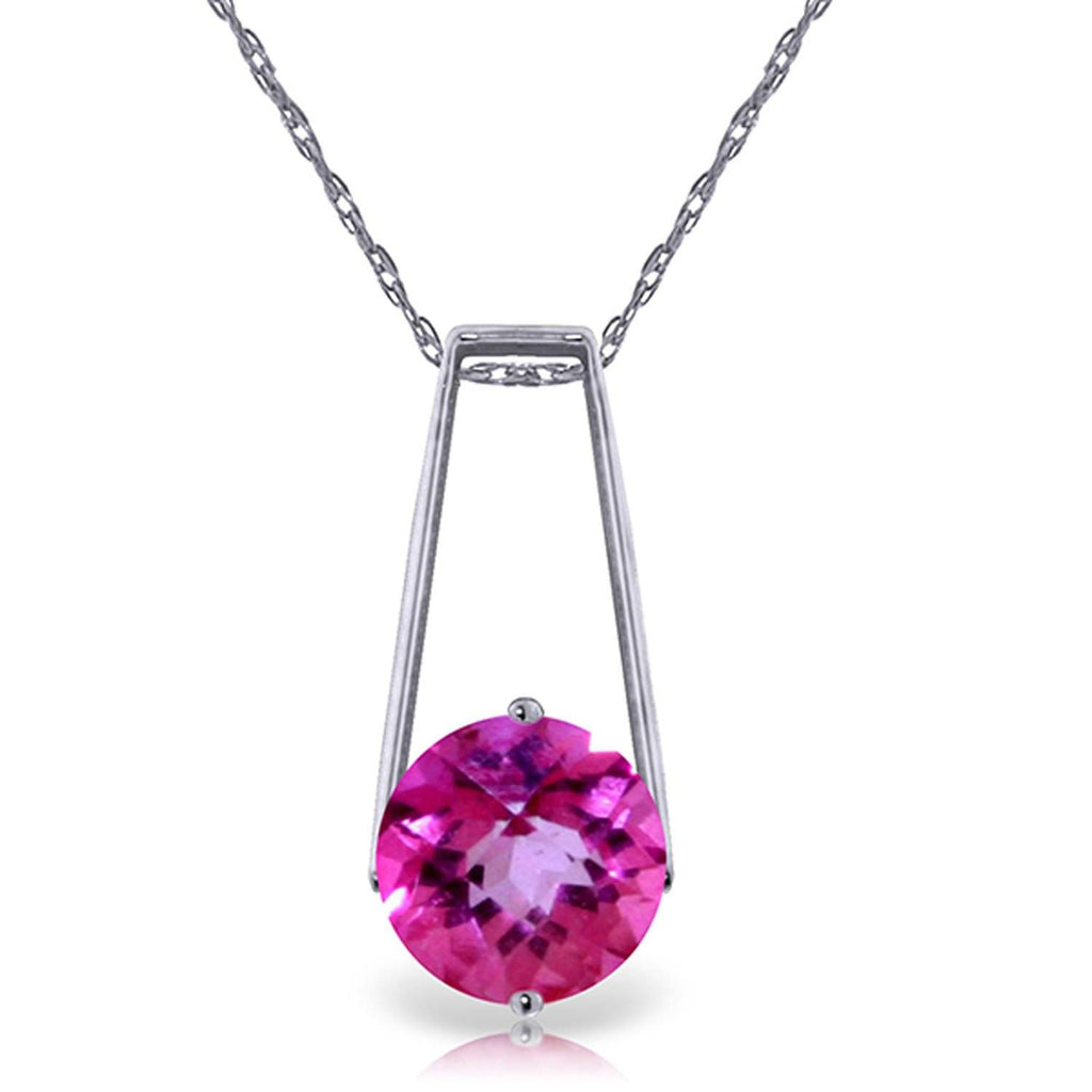 1.45 Carat 14K White Gold If Not A Heart Pink Topaz Necklace