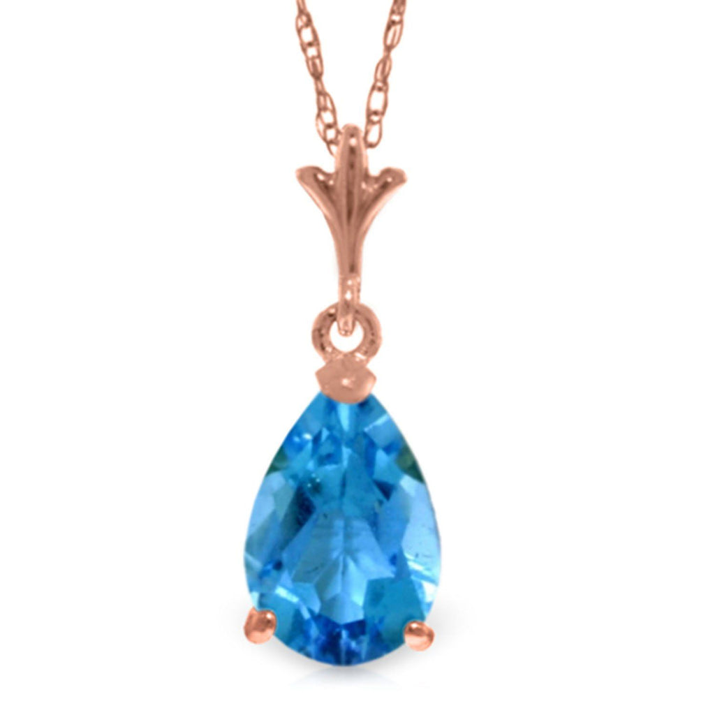 1.5 Carat 14K Gold Life Is Everywhere Blue Topaz Necklace