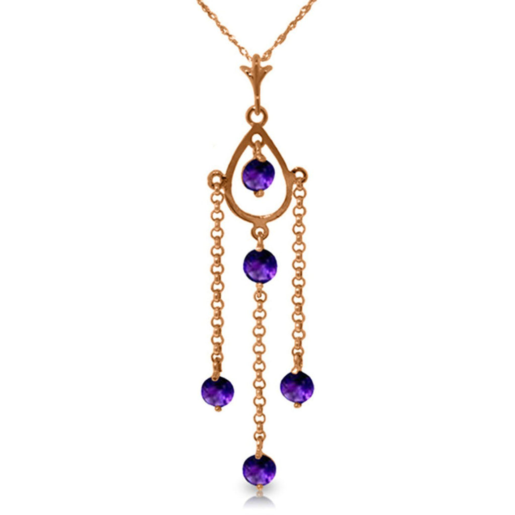 1.5 Carat 14K Gold Simply Sweet Amethyst Necklace