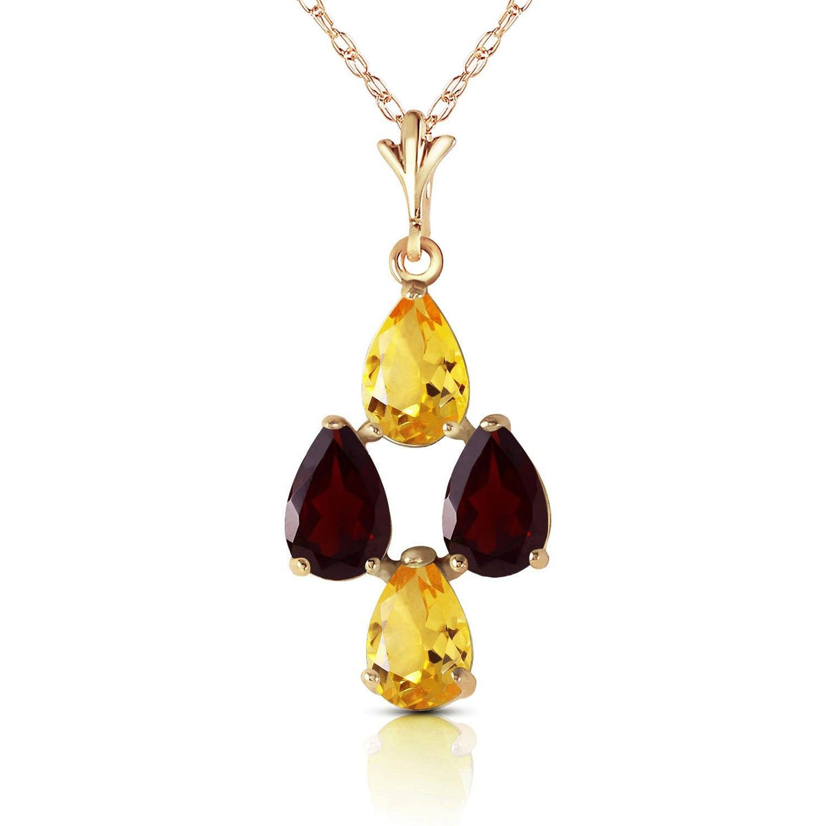 Carat 14K Gold Twinkling Garnet Citrine Necklace