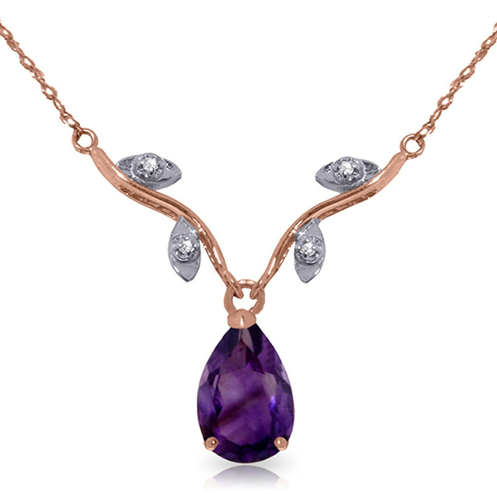 1.52 Carat 14K Gold Crave And Have Amethyst Diamond Necklace