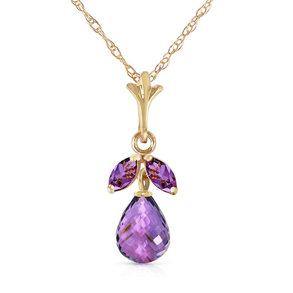 1.7 Carat 14K White Gold Show Cheerfulness Amethyst Peridot Necklace