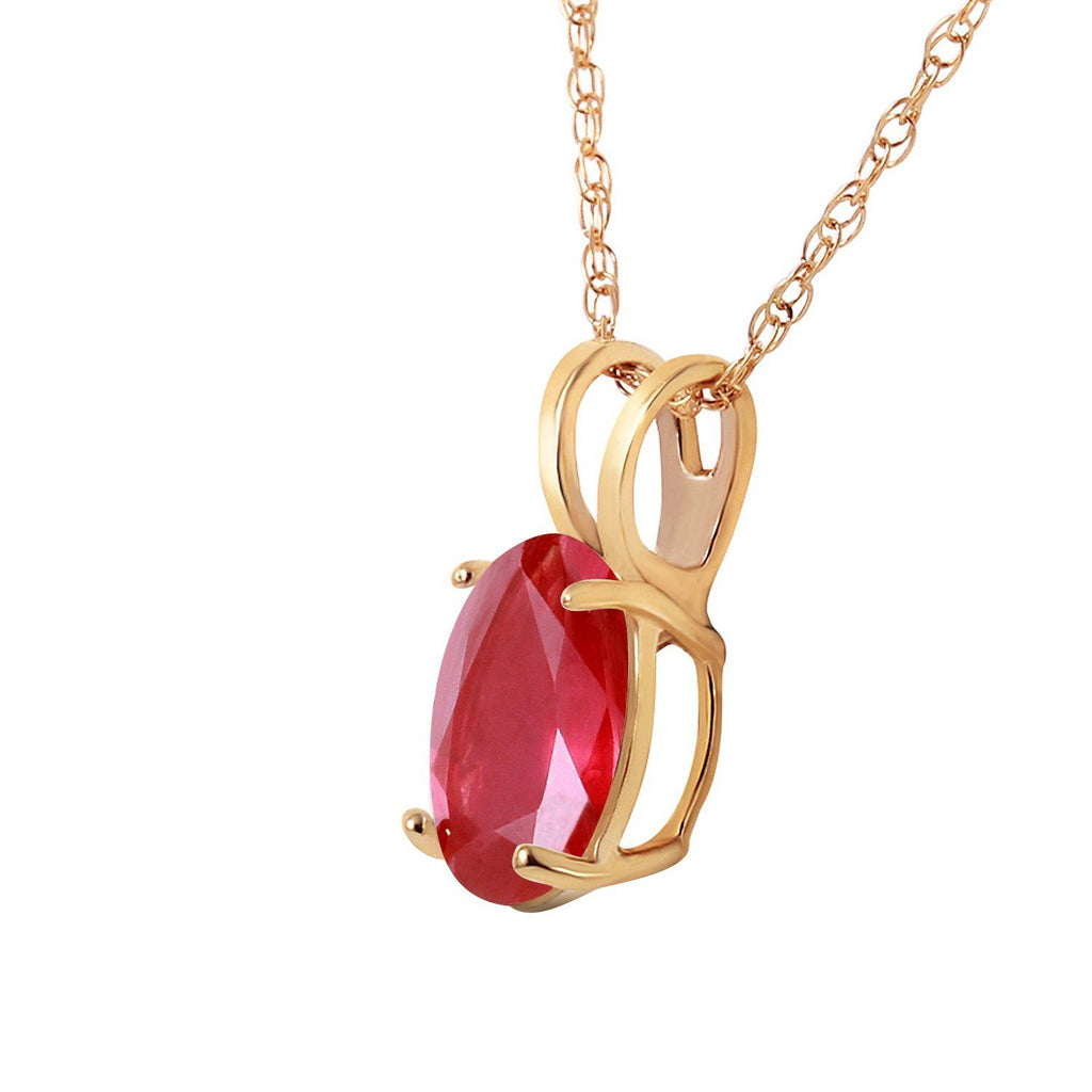 1 Carat 14K Rose Gold Necklace Natural Ruby
