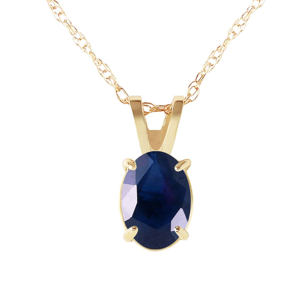 1 Carat 14K Rose Gold Solitaire Sapphire Necklace