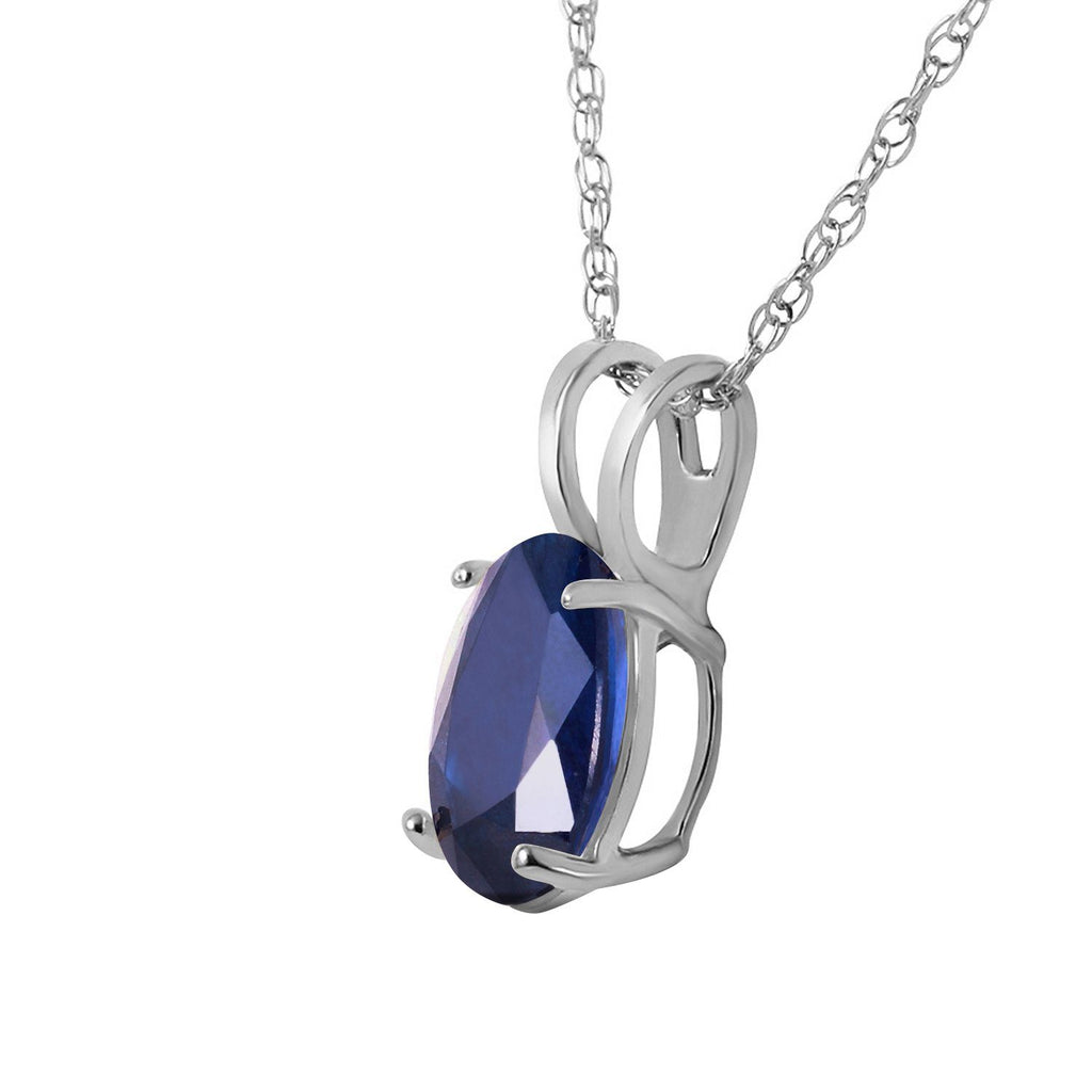 1 Carat 14K White Gold Dark Sky And Wave Sapphire Necklace