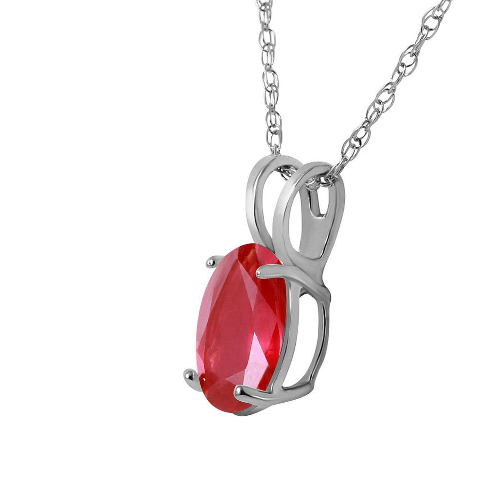 1 Carat 14K White Gold Necklace Natural Ruby