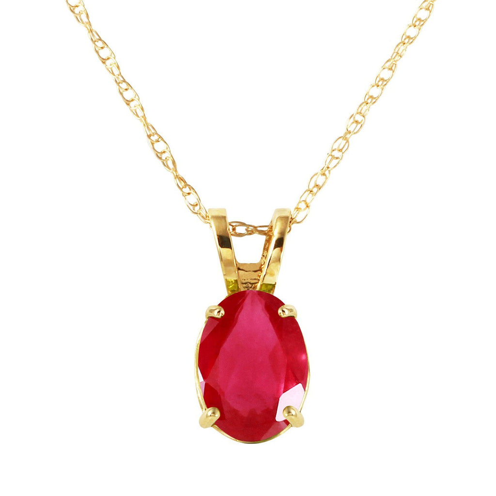 1 Carat 14K White Gold Necklace Natural Ruby