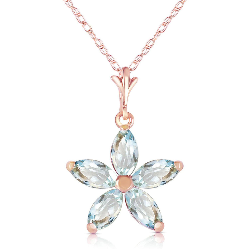 14K Rose Gold Aquamarines Necklace Jewelry Class New