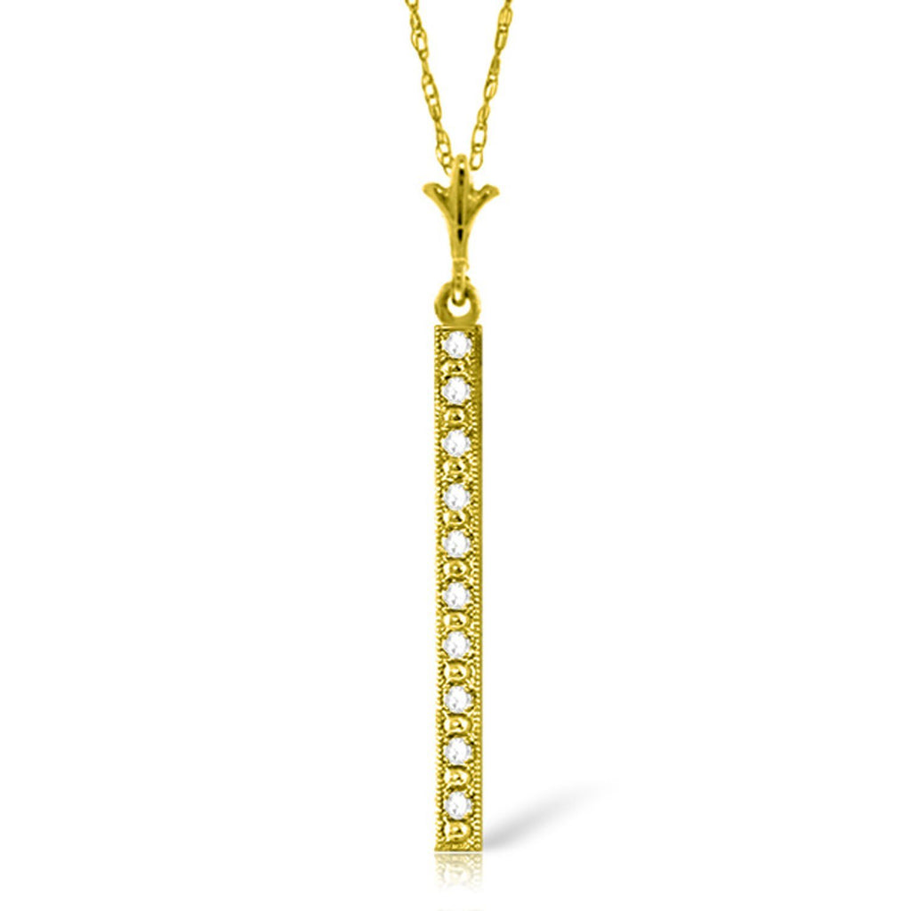 14K Rose Gold Bar Natural Diamond Necklace Certified