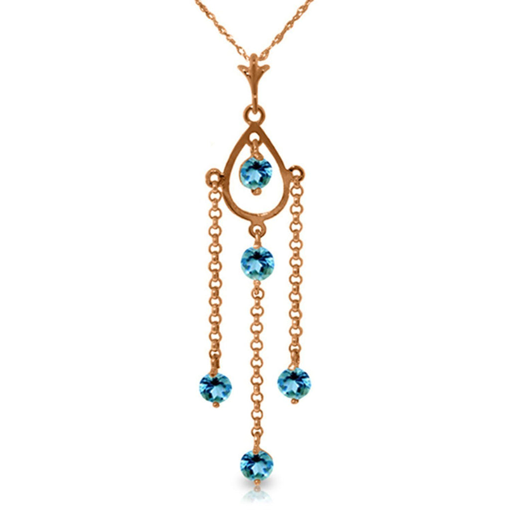 14K Rose Gold Blue Topaz Limited Edition Necklace