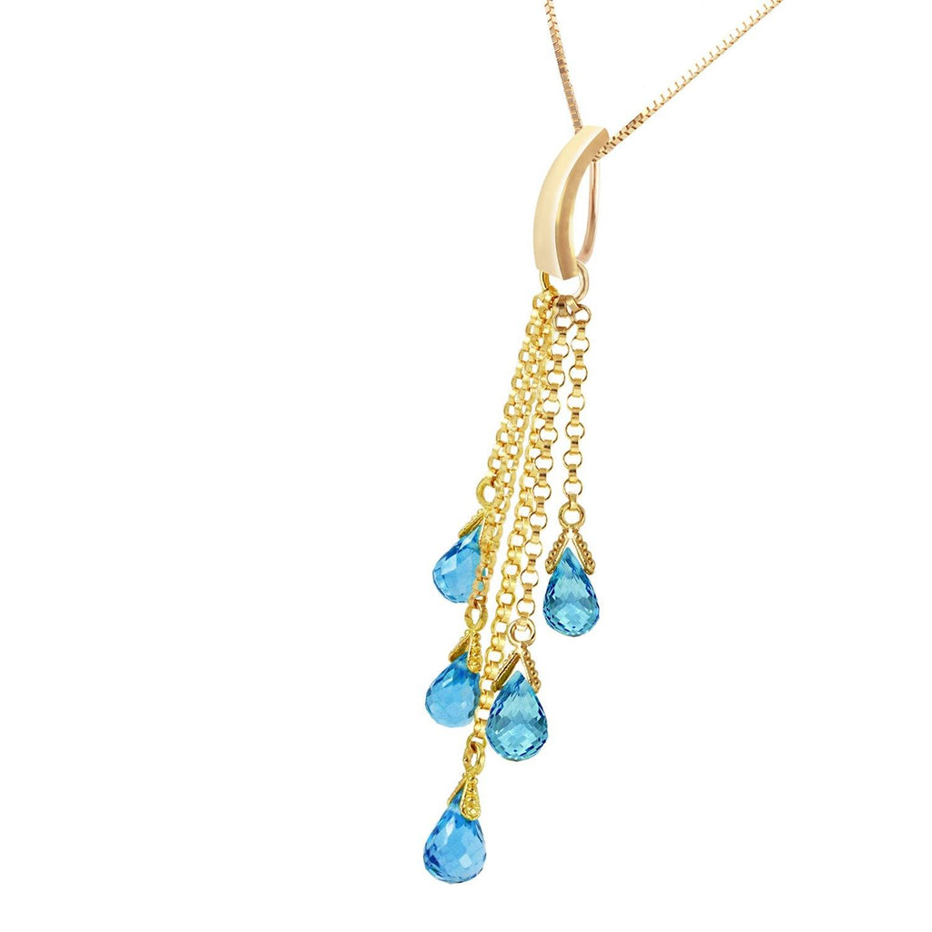 14K Rose Gold Briolette Blue Topaz Necklace Class