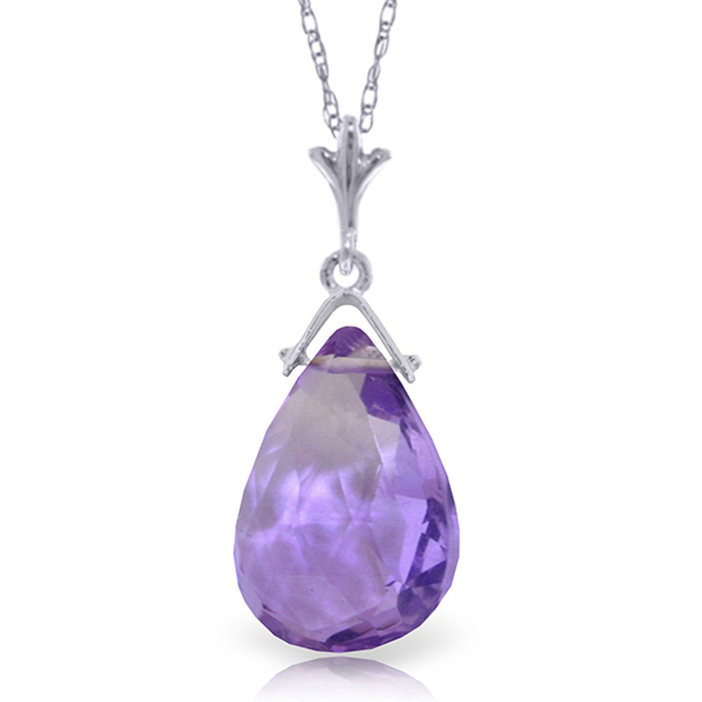 14K Rose Gold Briolette Purple Amethyst Necklace Gemstone