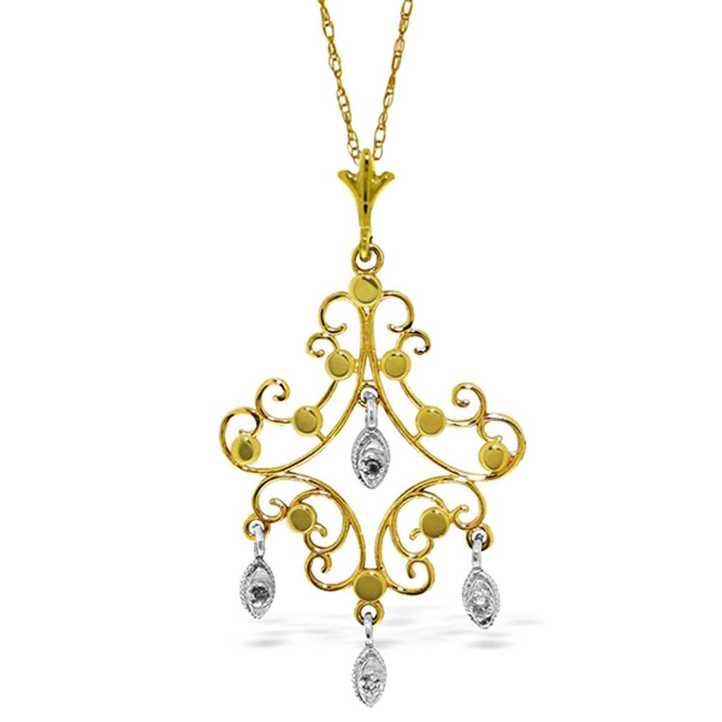 14K Rose Gold Chandelier Necklace w/ Diamonds