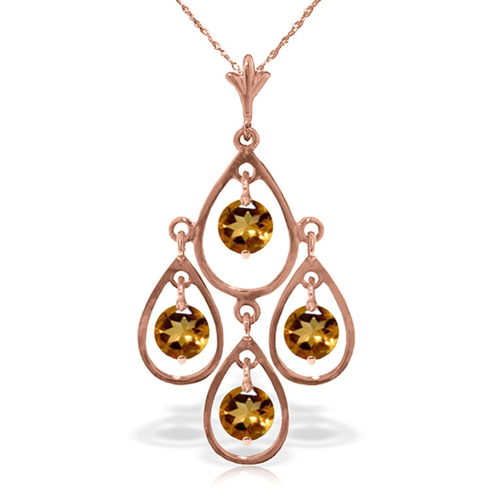 14K Rose Gold Citrine Certified Series Classic Necklace