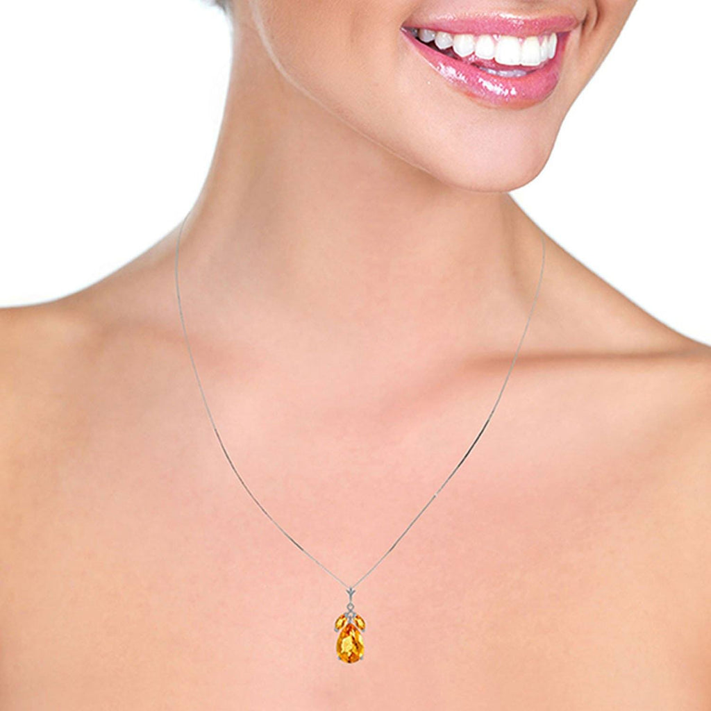 14K Rose Gold Citrine Gemstone Genuine New Necklace