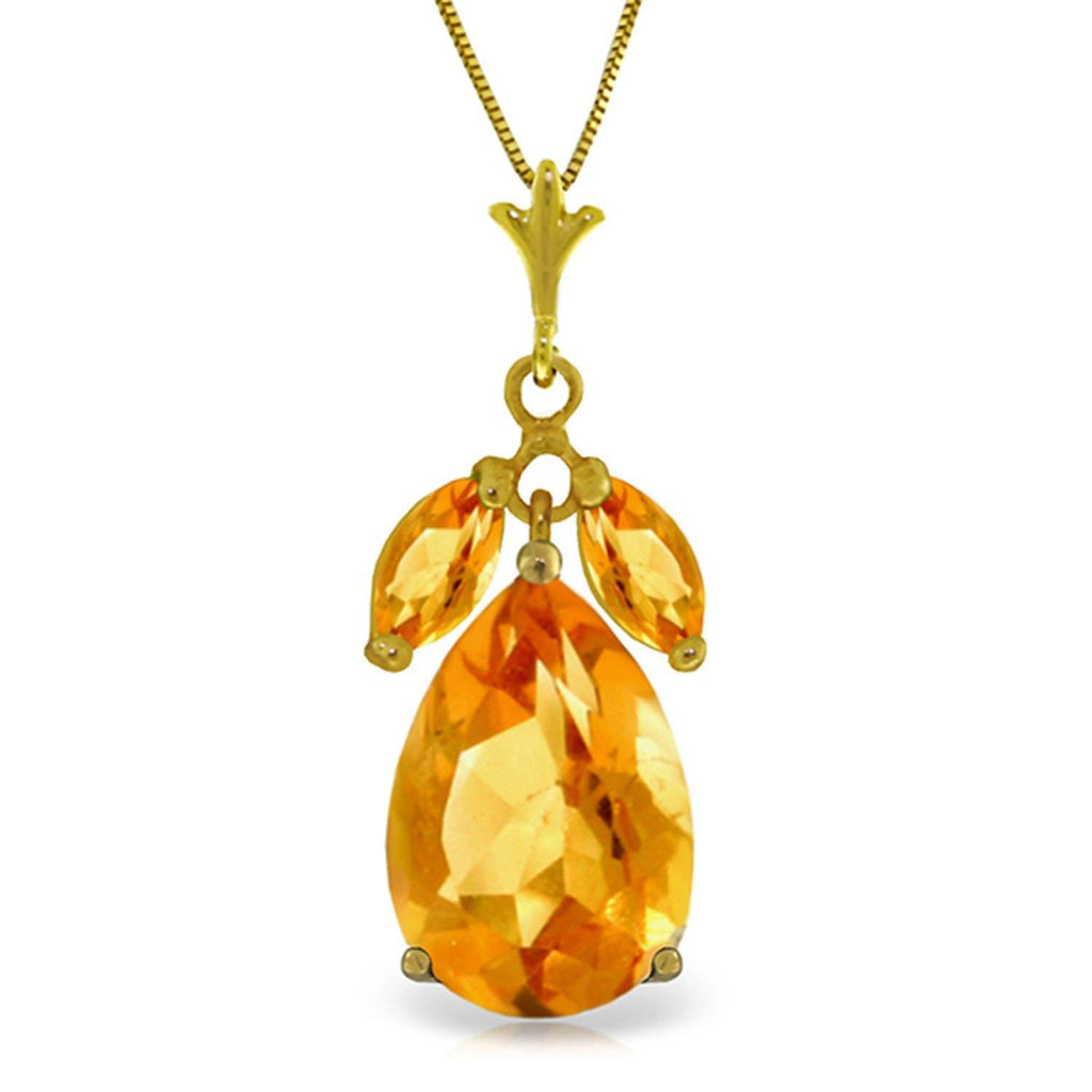 14K Rose Gold Citrine Gemstone Genuine New Necklace