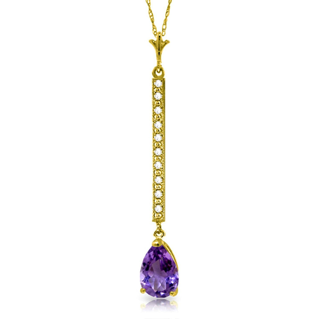14K Rose Gold Diamond & Amethyst Necklace Jewelry