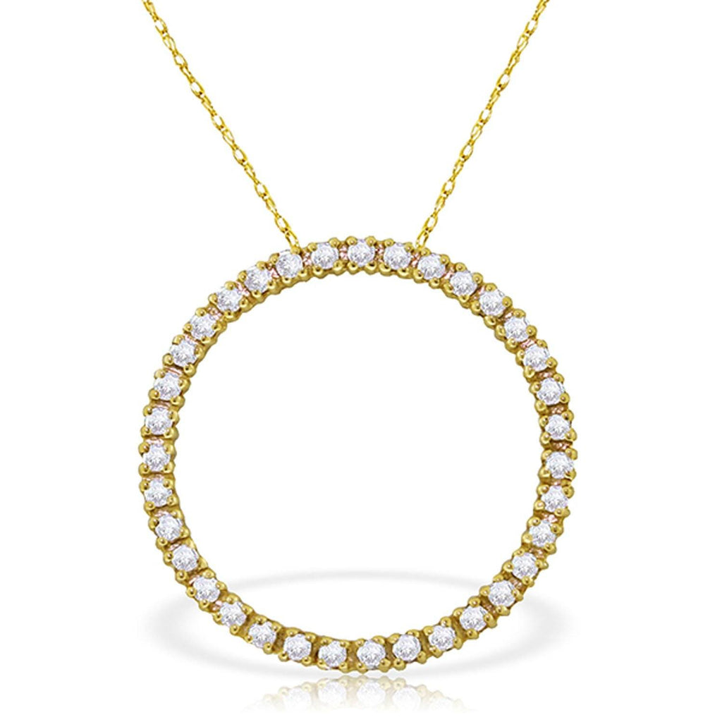 14K Rose Gold Diamonds Circle Of Love Gemstone Necklace