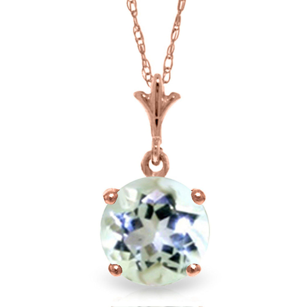 14K Rose Gold Natural Aquamarine Necklace
