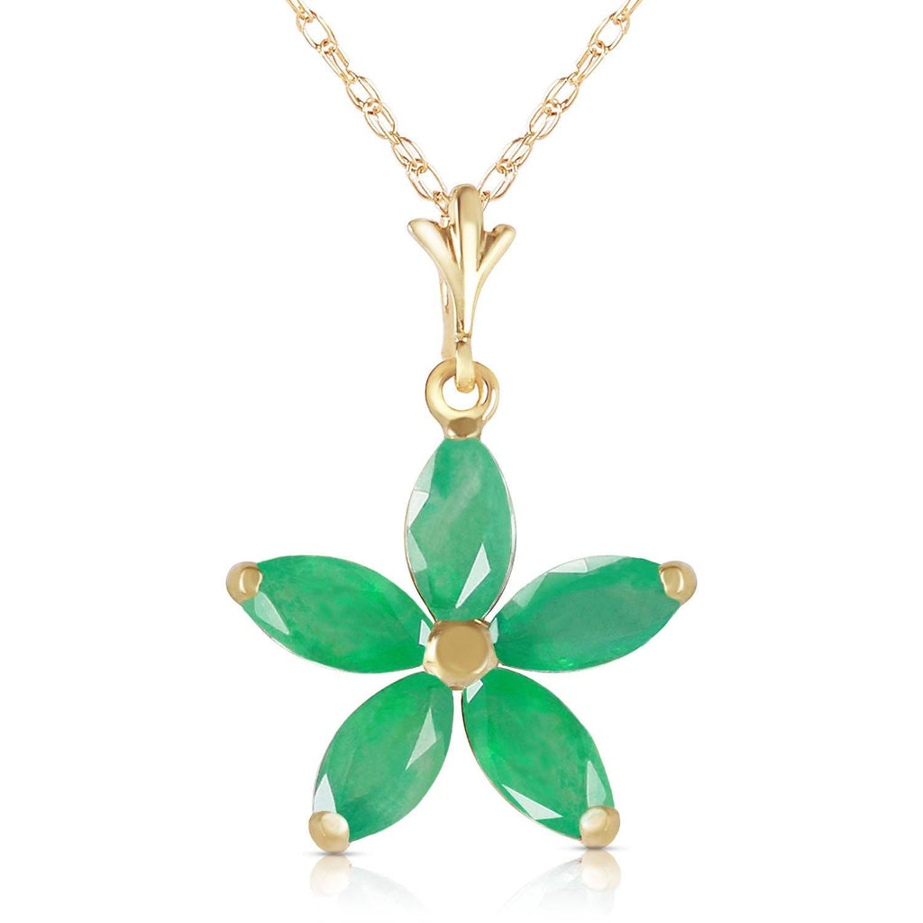 14K Rose Gold Natural Emerald Necklace Certified Series