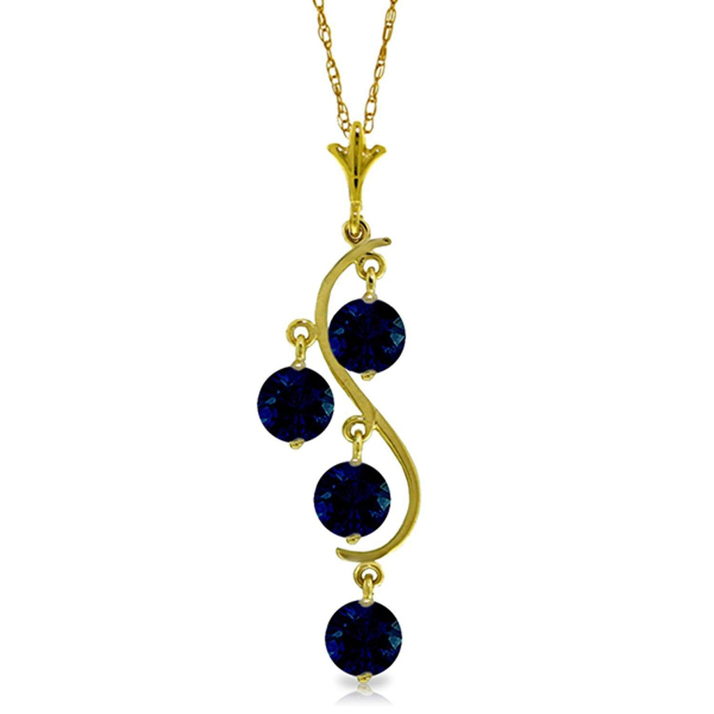 14K Rose Gold Natural Sapphire Necklace Gemstone Genuine