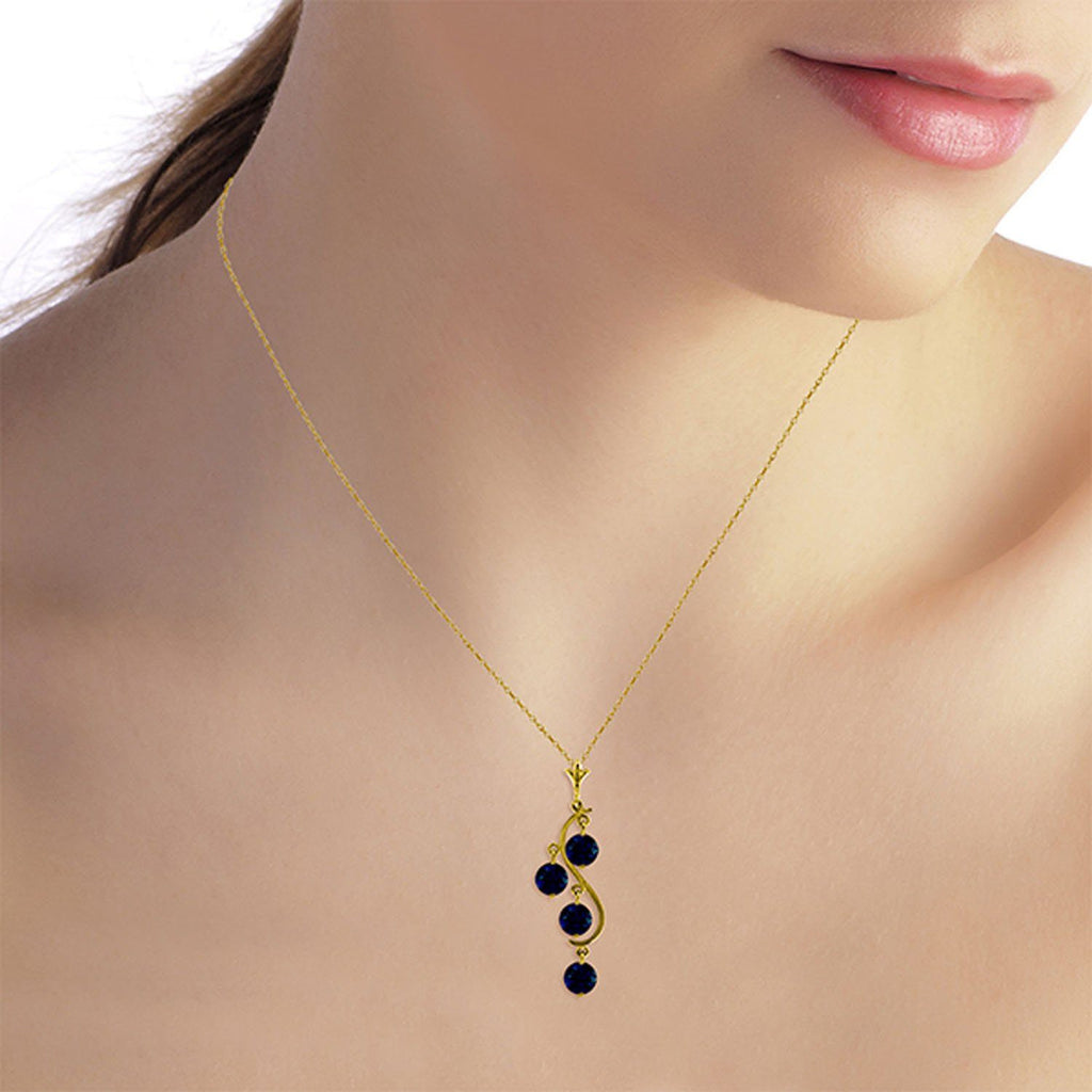 14K Rose Gold Natural Sapphire Necklace Gemstone Genuine