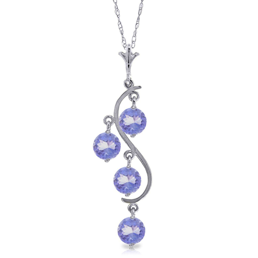 14K Rose Gold Natural Tanzanites Necklace Jewelry