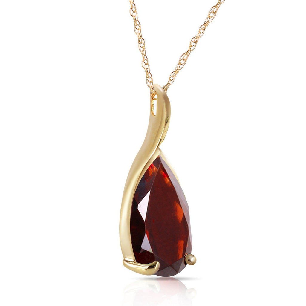 14K Rose Gold Necklace w/ Pear Shape Natural Garnet