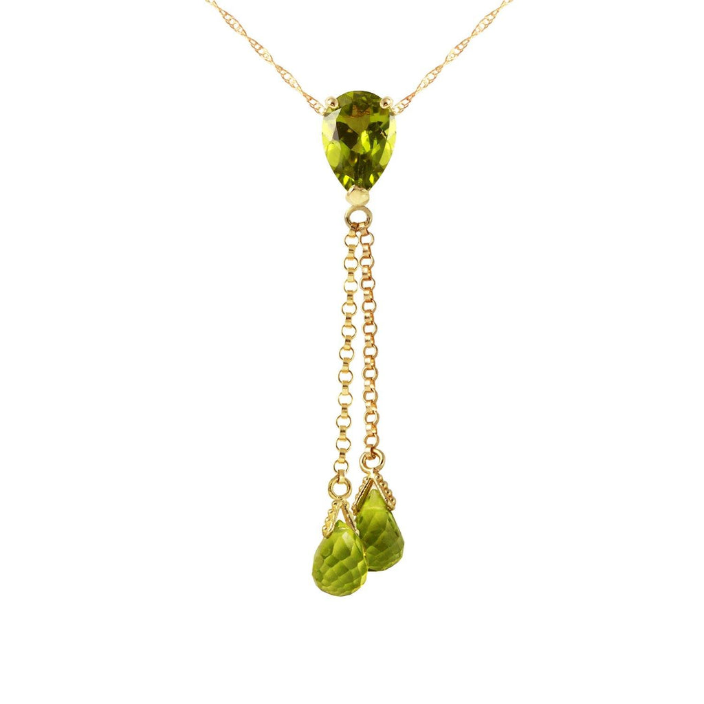 14K Rose Gold Necklace w/ Peridots