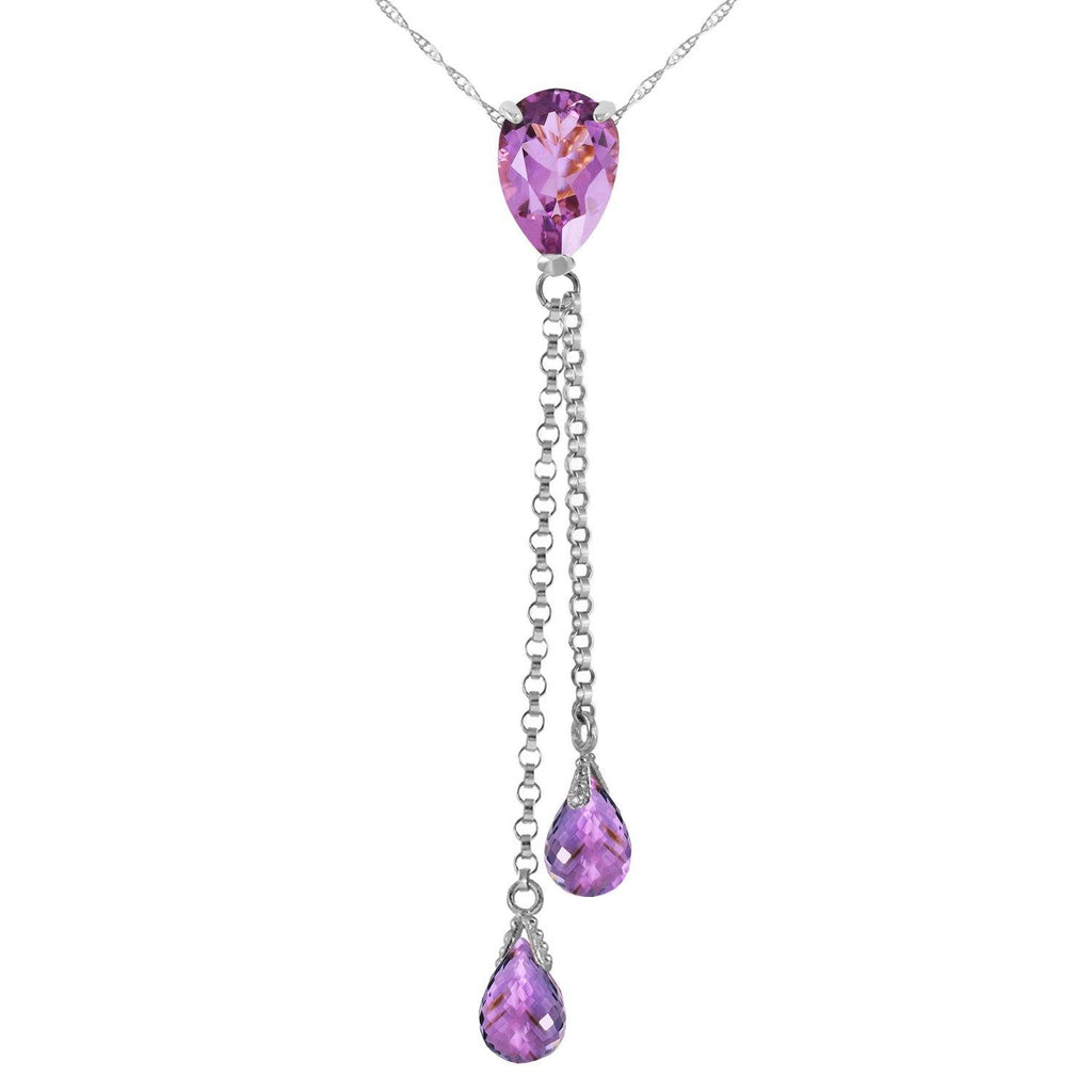 14K Rose Gold Necklace w/ Purple Amethysts