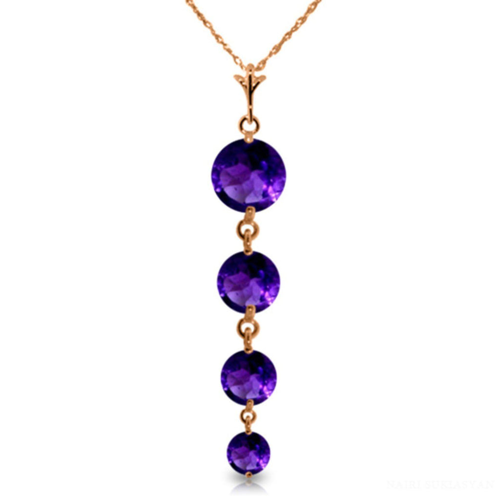 14K Rose Gold Purple Amethyst Class Deluxe Necklace
