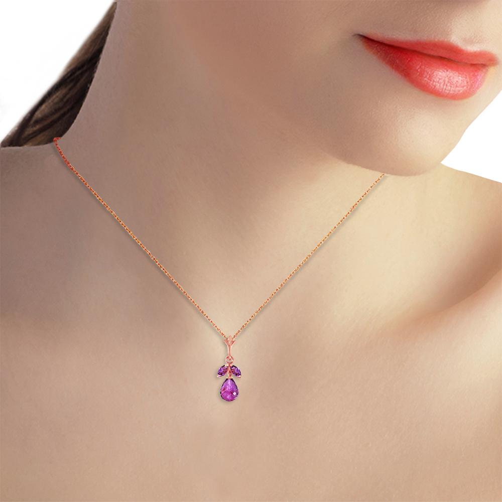 14K Rose Gold Purple Amethyst Class Royal Necklace
