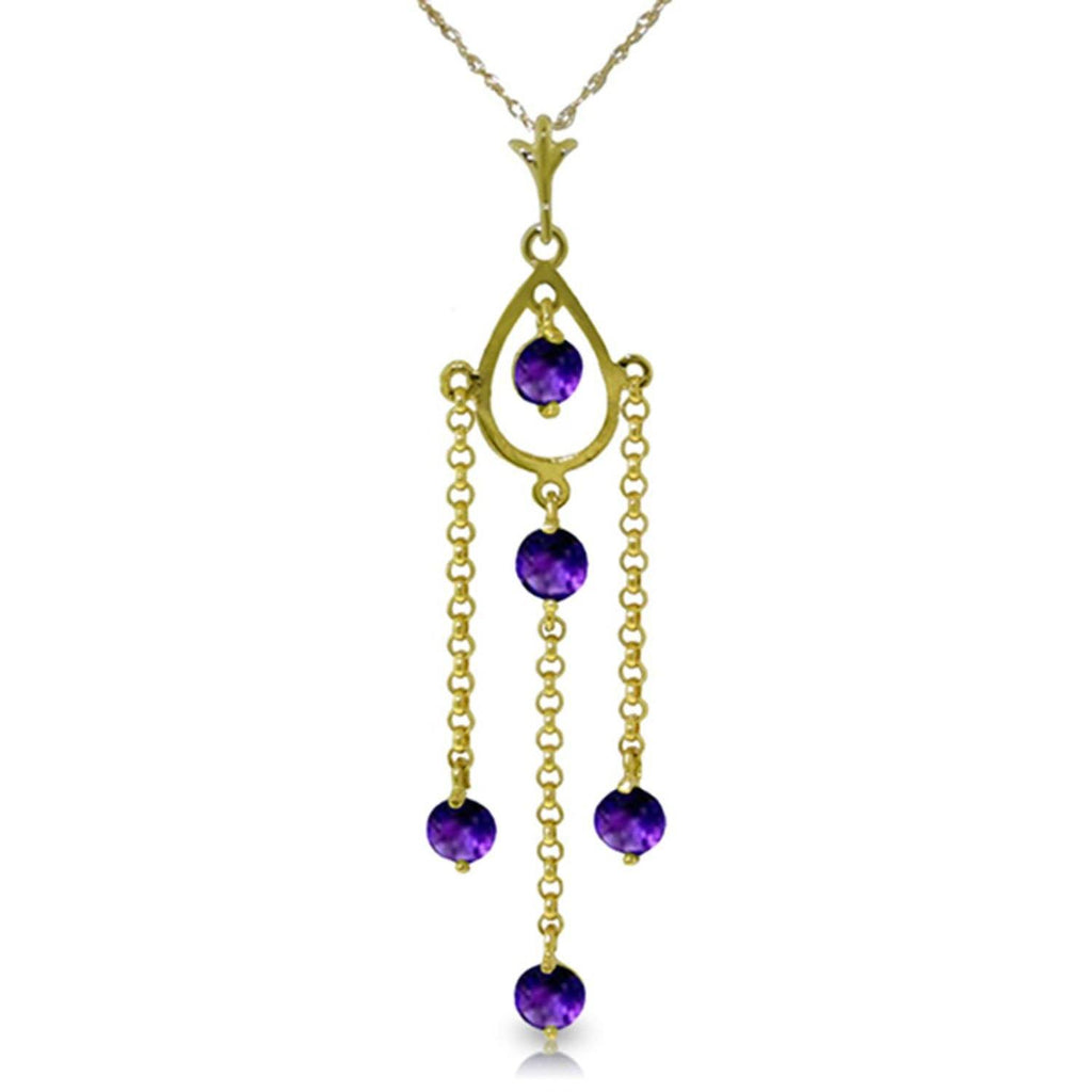 14K Rose Gold Purple Amethyst Gemstone Series Imperial Necklace