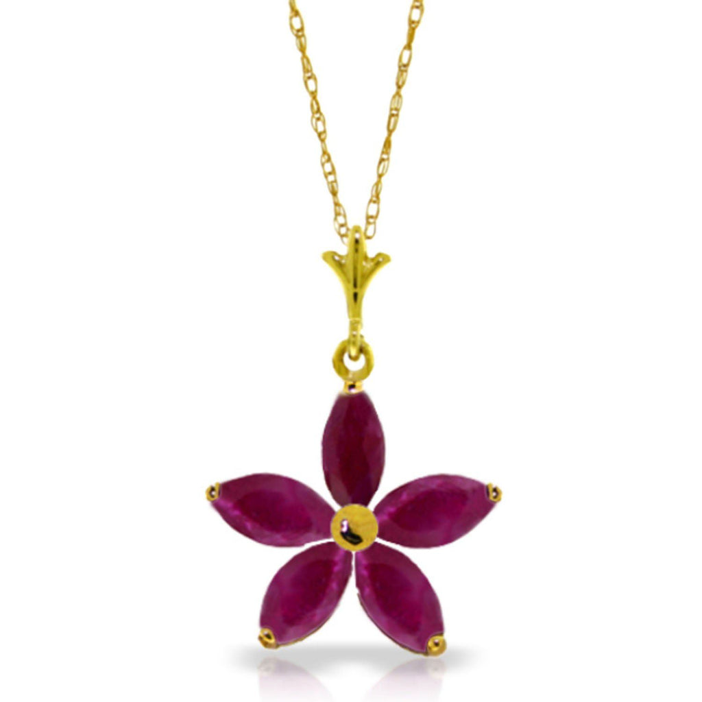 14K Rose Gold Ruby Necklace Gemstone Classic