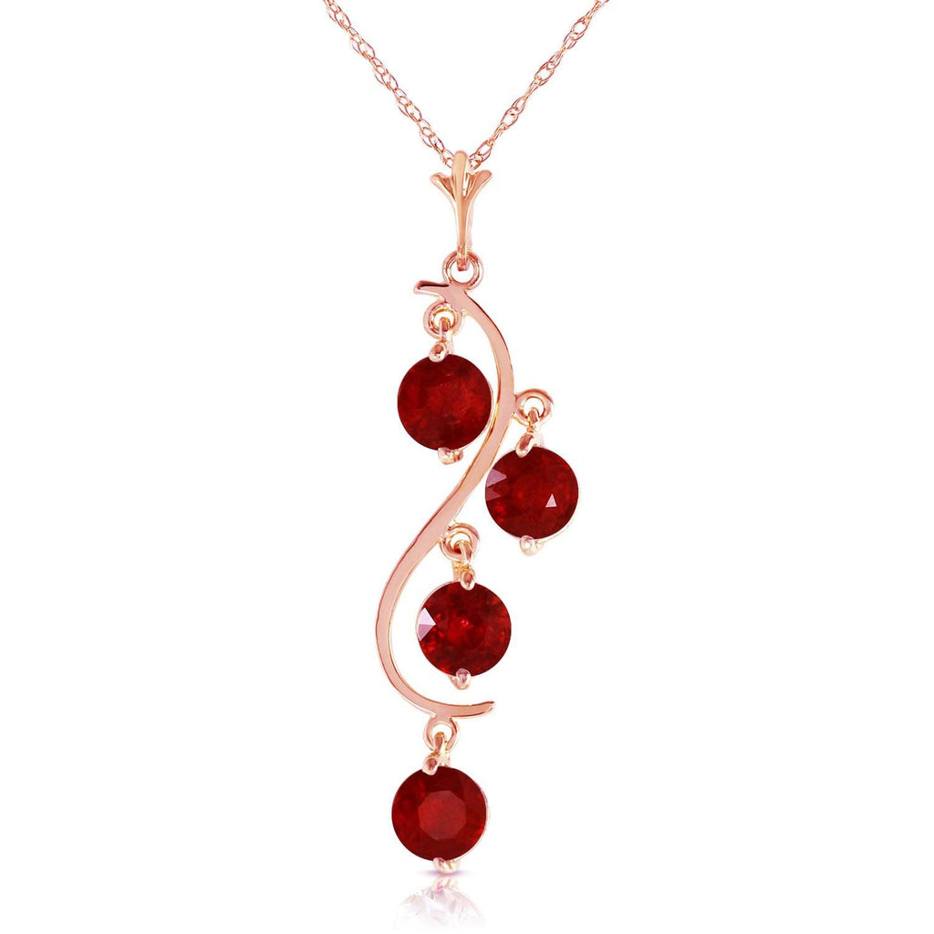 14K Rose Gold Ruby Necklace Jewelry New