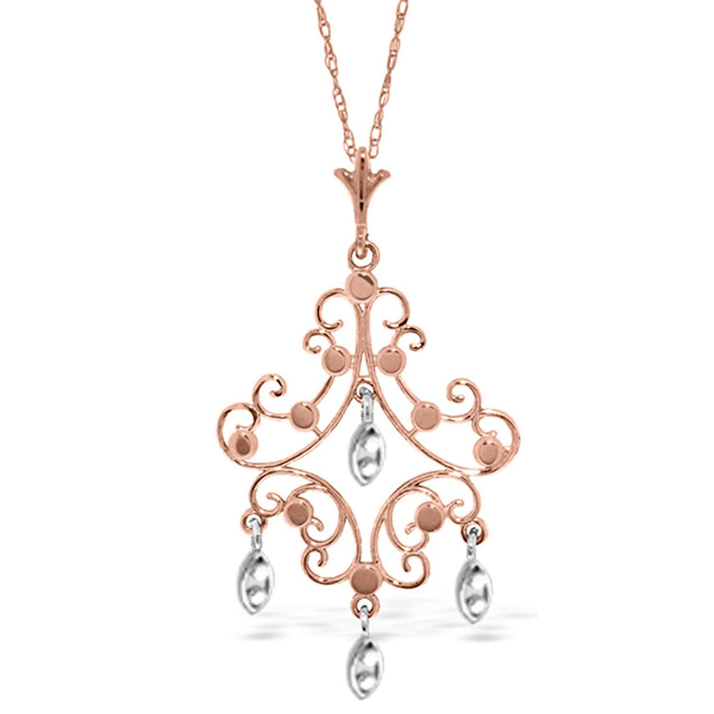 14K White Gold Chandelier Necklace