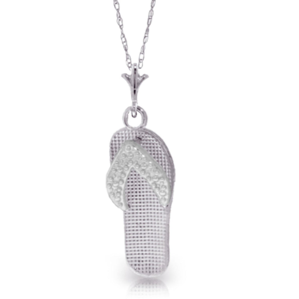 14K White Gold Shoes Necklace