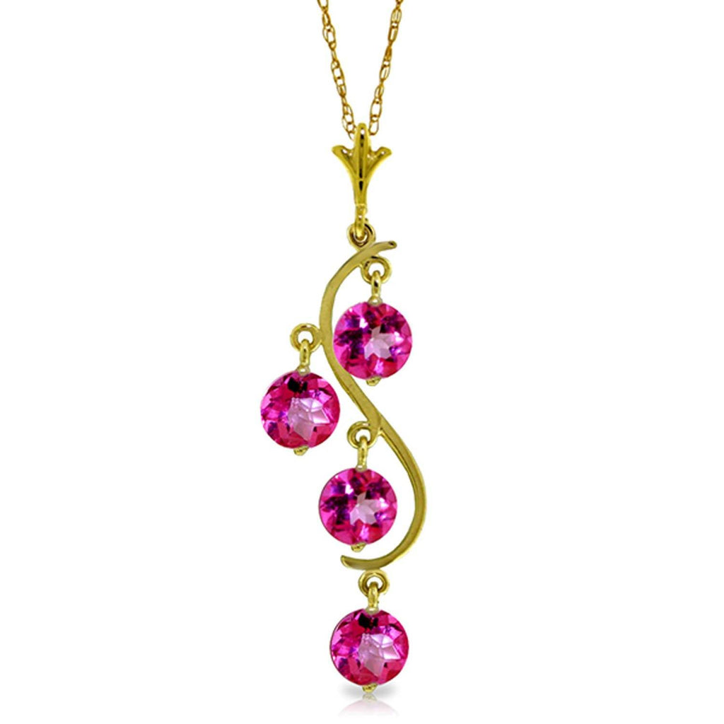 2.25 Carat 14K Gold Depth Pink Topaz Necklace